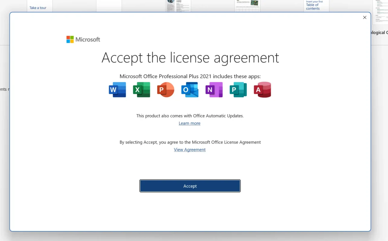 microsoft office license agreement