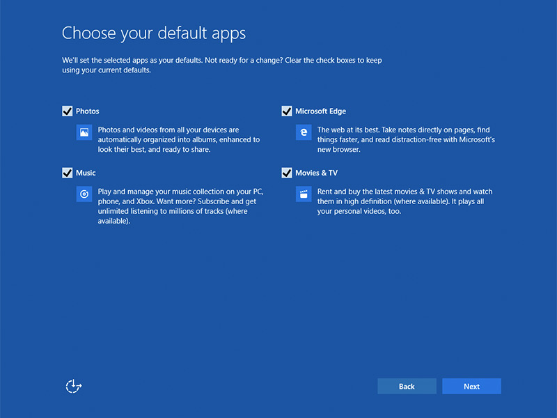 windows 10 default apps